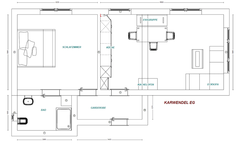 Grundriss Ferienwohnung Karwendel