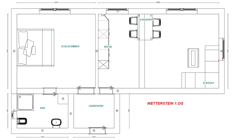 Grundriss Ferienwohnung Wetterstein
